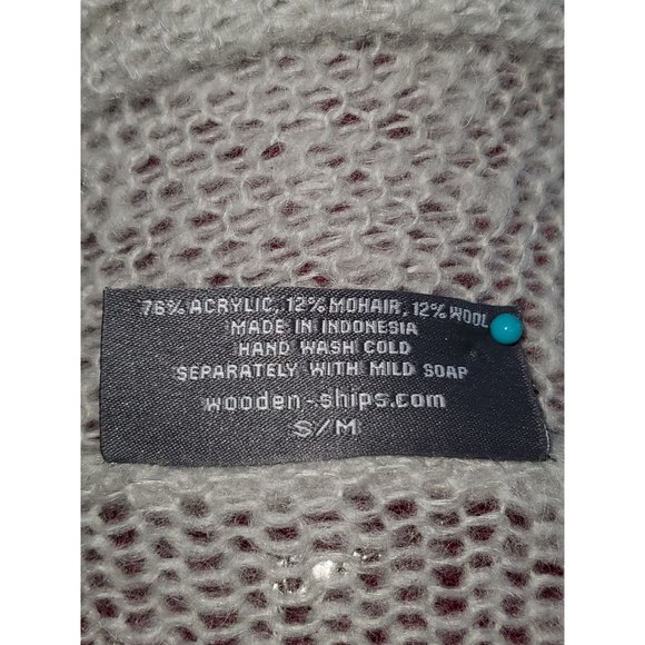 Wooden Ships Anthropologie Women's Gray Cozy Wrap Cardigan Size S/M 1162 - Picture 8 of 11